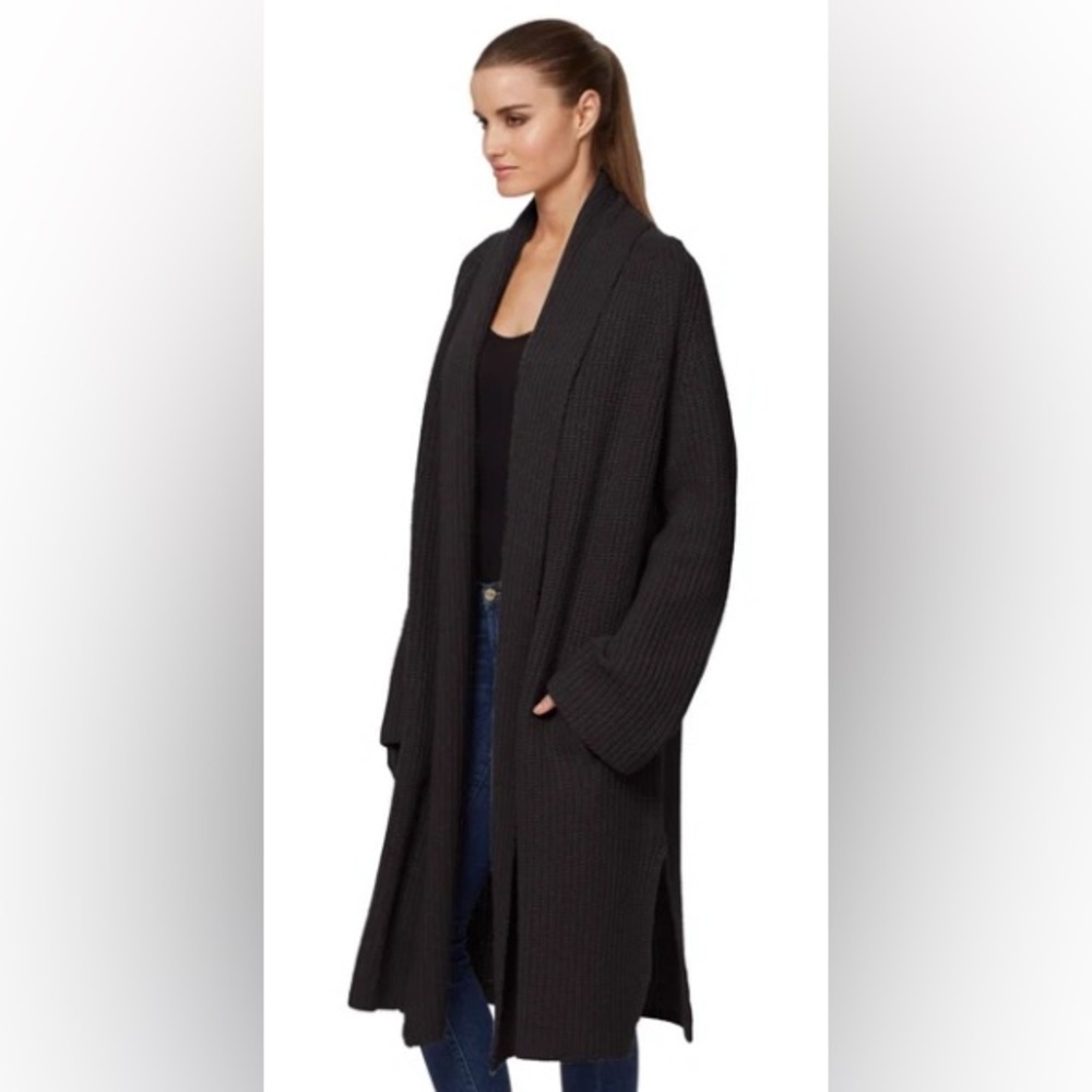 360 Cashmere 100% cashmere Charcoal Knit long coat/sweater